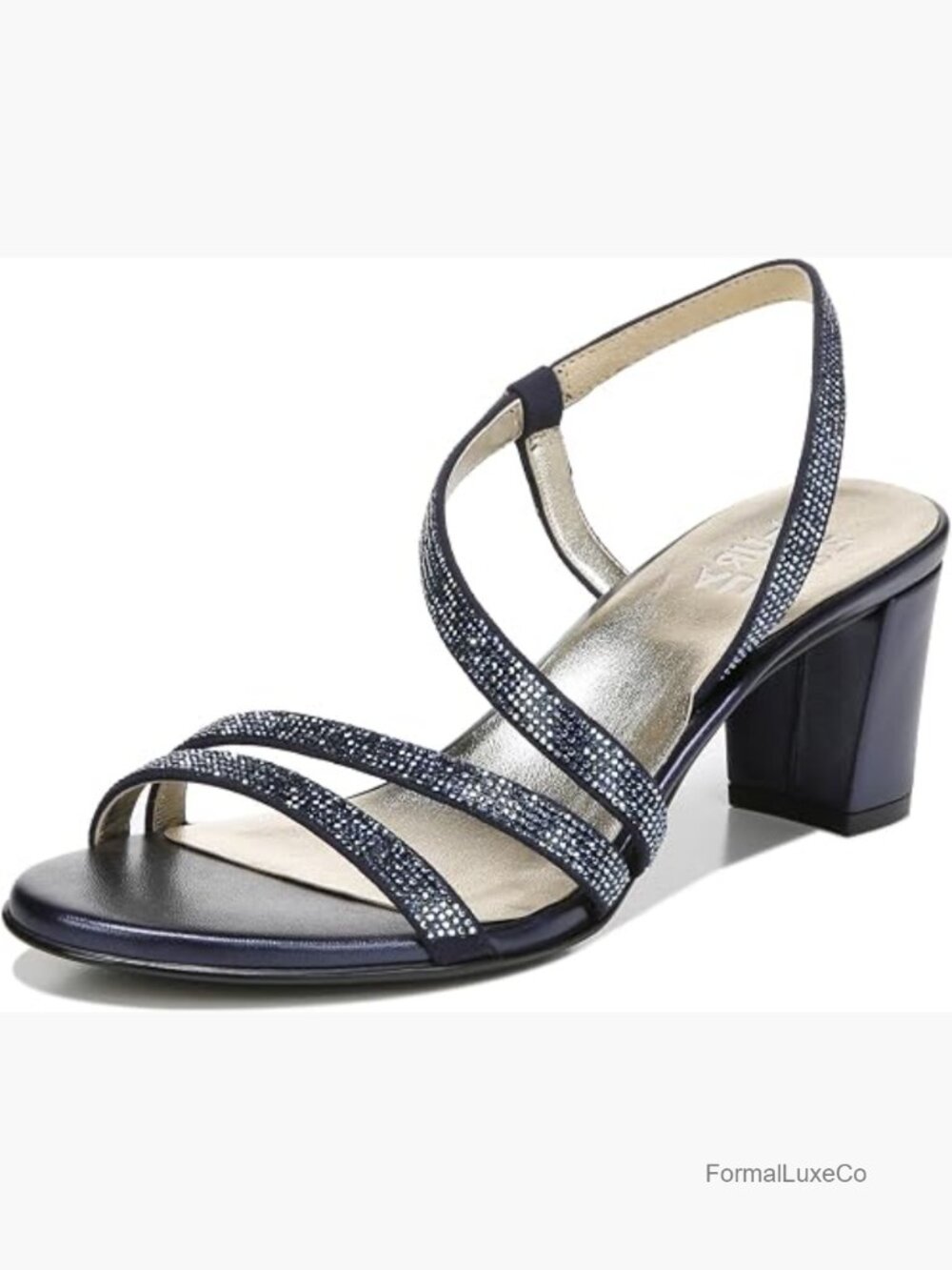 Crystal Embellished Block Heel Sandals, Women's Dress Heels